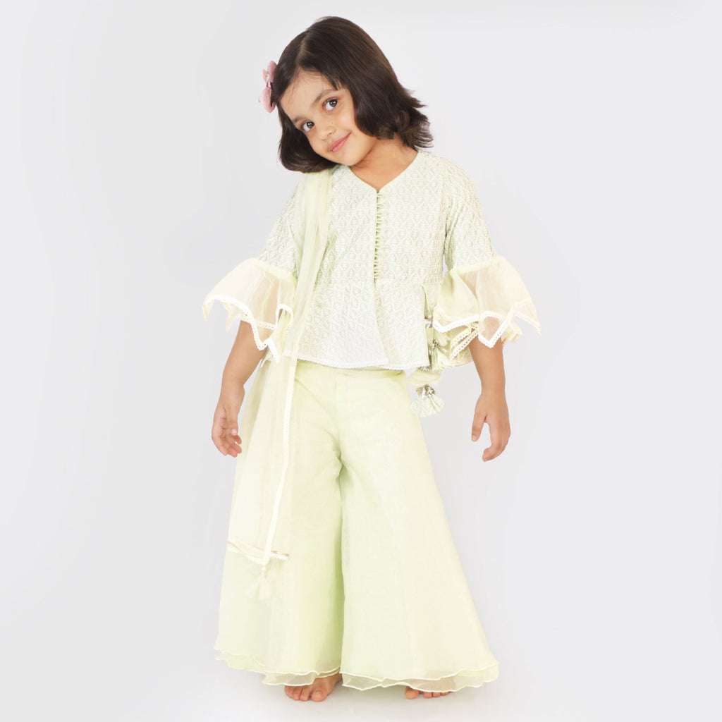 Pista Rose Peplum Sharara SetSHARARAFREE SPARROW