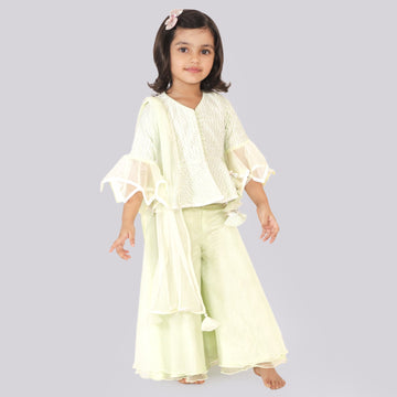 Pista Rose Peplum Sharara SetSHARARAFREE SPARROW