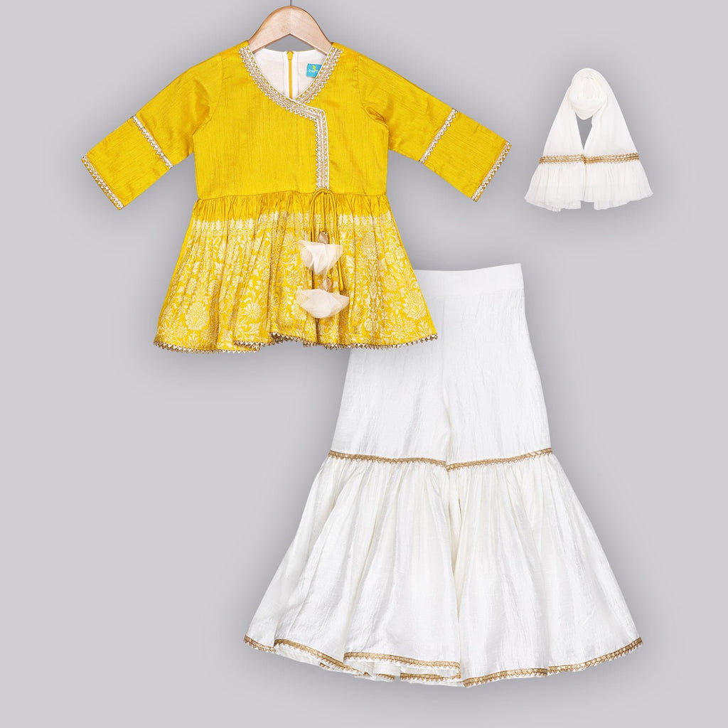 Saffron Gold Sharara SetSharara setFREE SPARROW