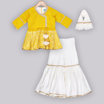 Saffron Gold Sharara SetSharara setFREE SPARROW