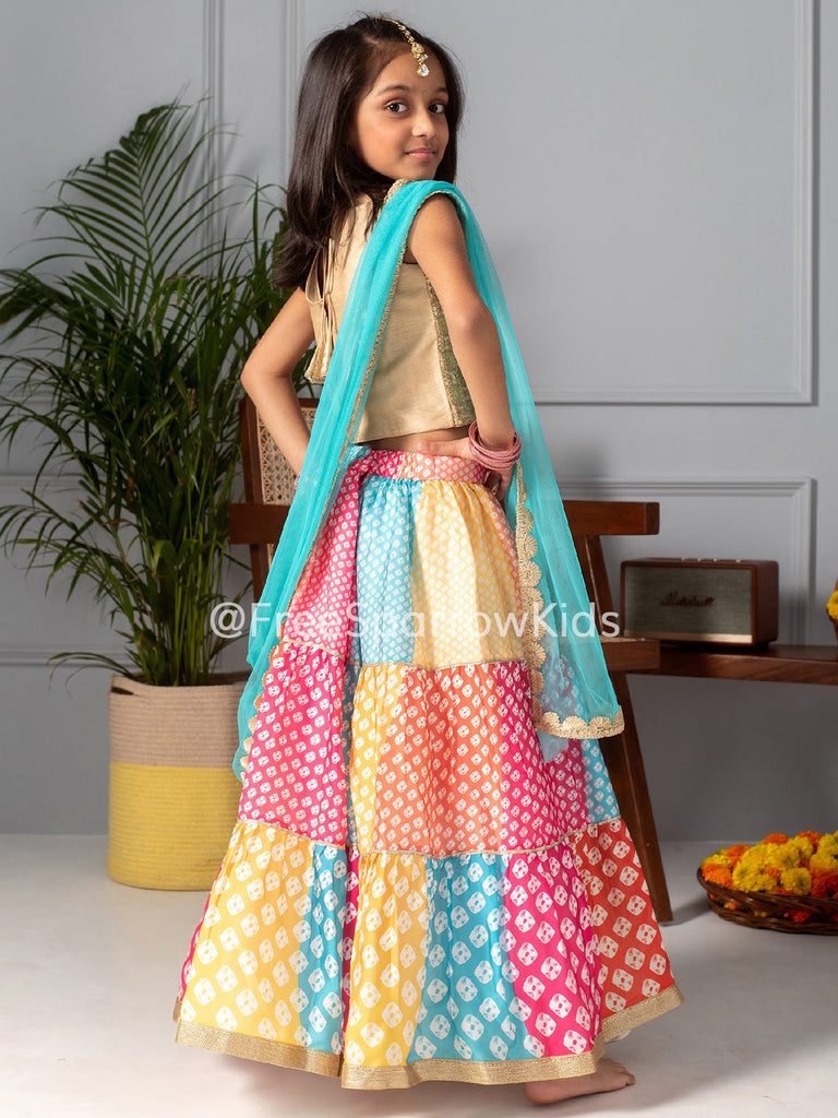 Tiered Bandhani Lehenga SetLEHENGAFREE SPARROW