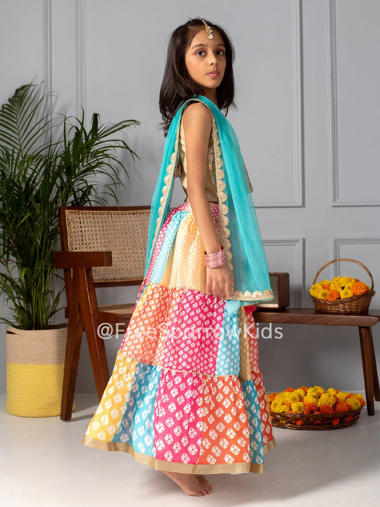 Tiered Bandhani Lehenga SetLEHENGAFREE SPARROW