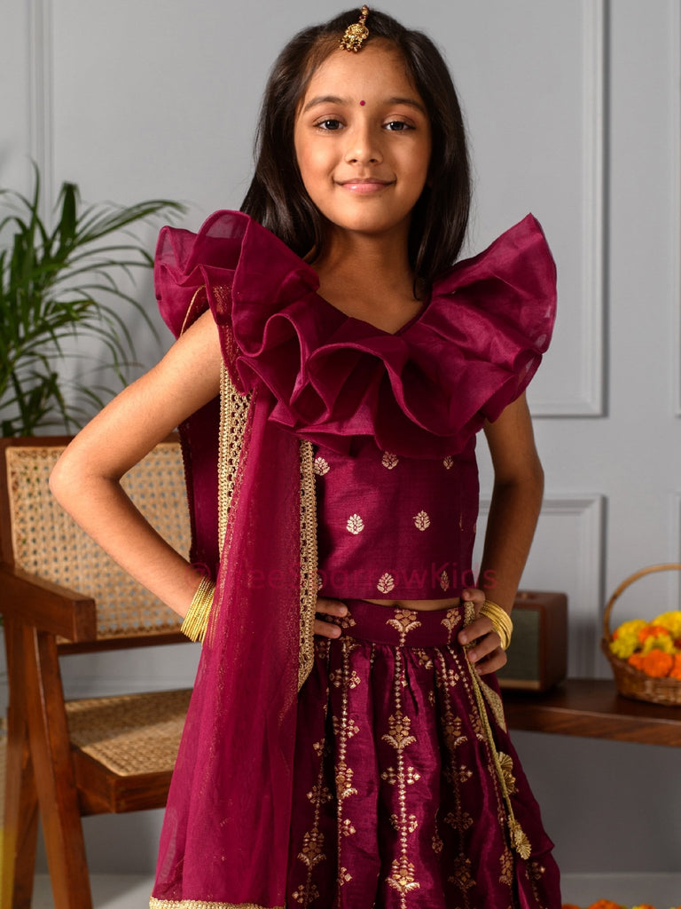Wine Glow Lehenga SetLEHENGAFREE SPARROW