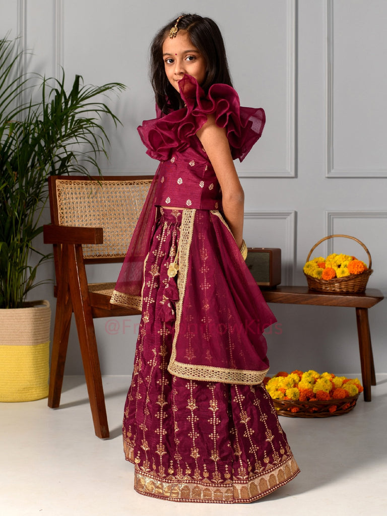 Wine Glow Lehenga SetLEHENGAFREE SPARROW