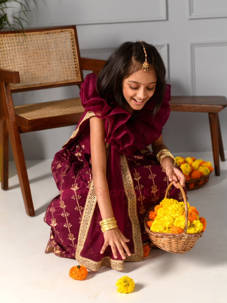 Wine Glow Lehenga SetLEHENGAFREE SPARROW