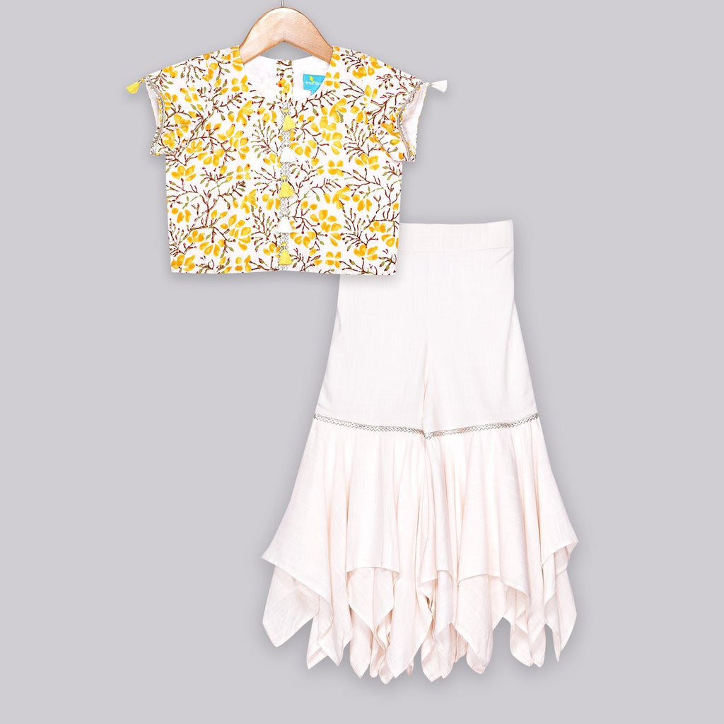 Yellow Florets Sharara SetSharara setFREE SPARROW