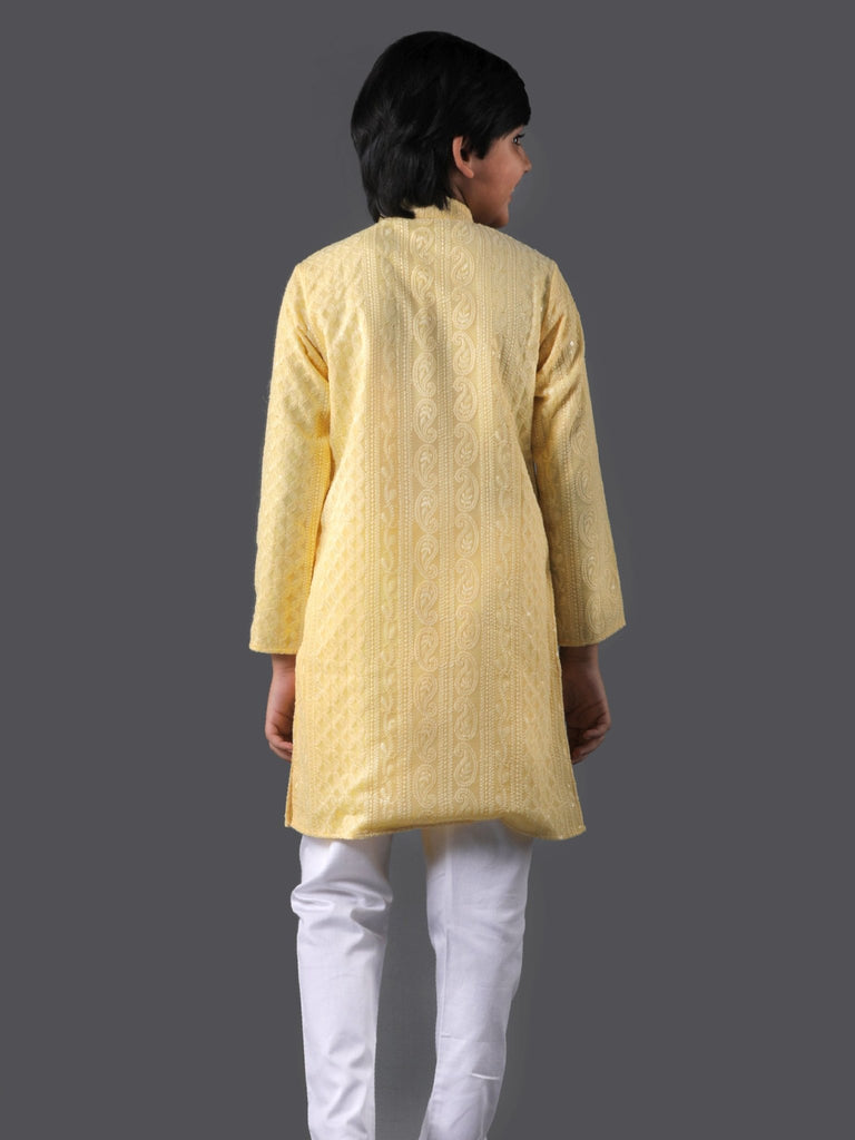 Yellow Lucknowi Kurta SetKURTA SETFREE SPARROW