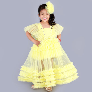Yellow Paradise Gown with Hair ClipGOWNFREE SPARROW