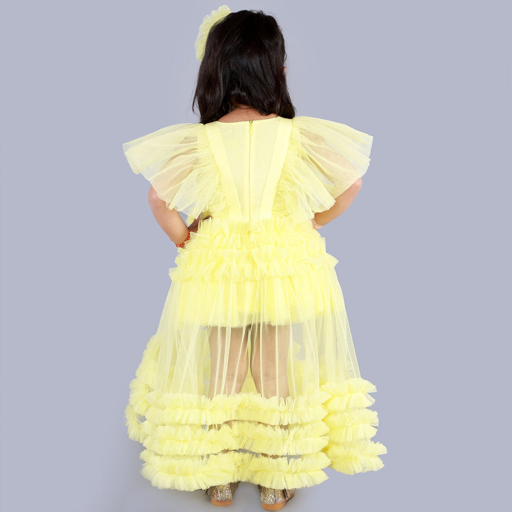 Yellow Paradise Gown with Hair ClipGOWNFREE SPARROW